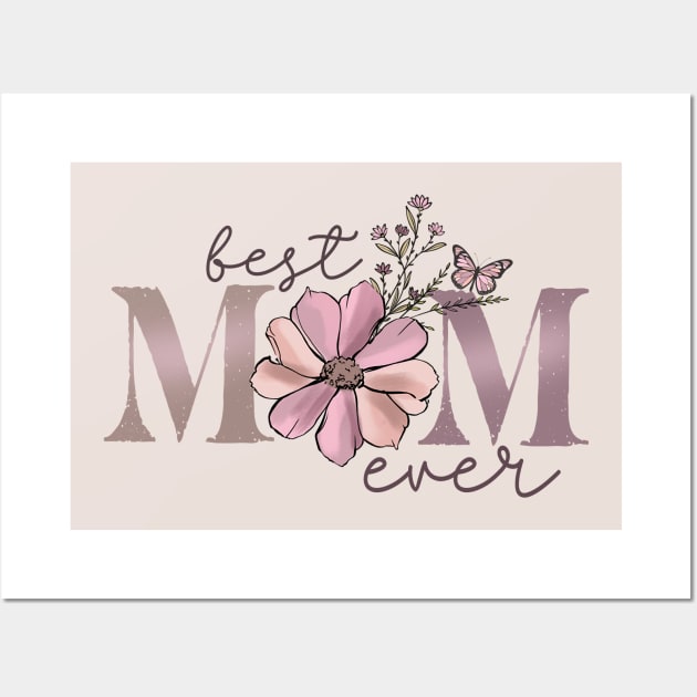 Best Mom Ever Boho Floral Wall Art by Mastilo Designs